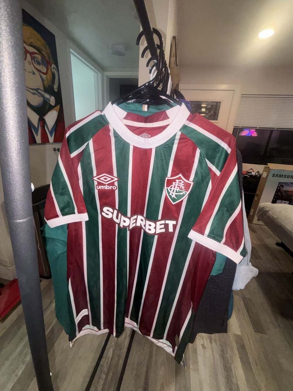 Umbro Fluminense Home Jersey Size Extra Slim 2XL Soccer Shirt
